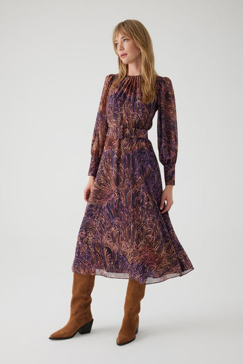 Etnik Desenli Regular Midi elbise