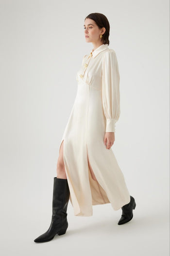 Yırtmaçlı Uzun Regular Elbise