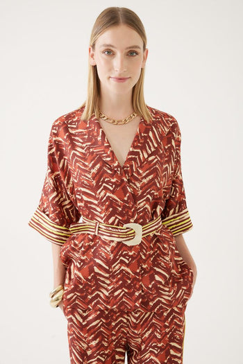 Karışık Renkli Kemerli Ceket