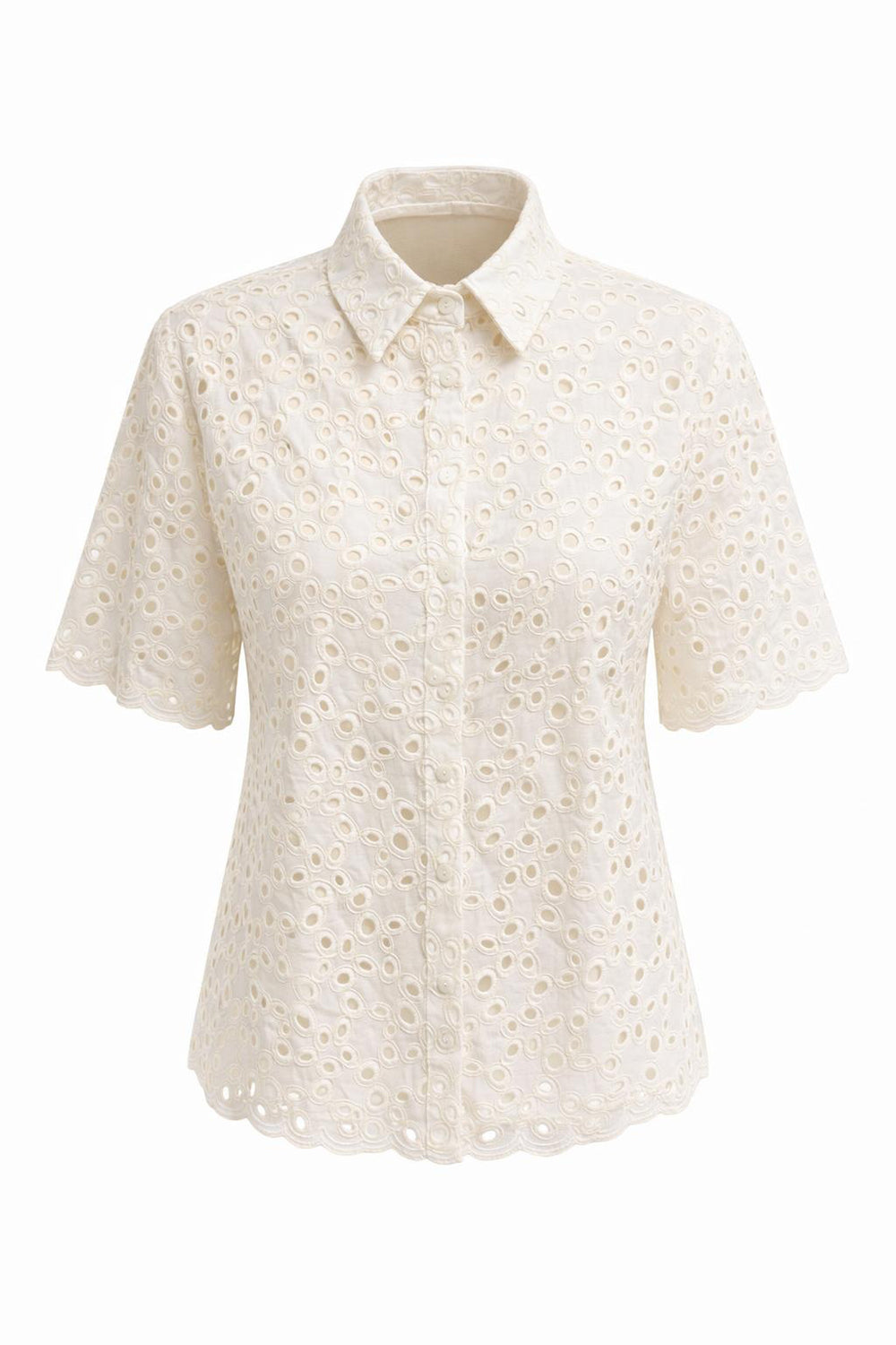 Fisto Desenli Pamuklu Regular Kısa Gömlek