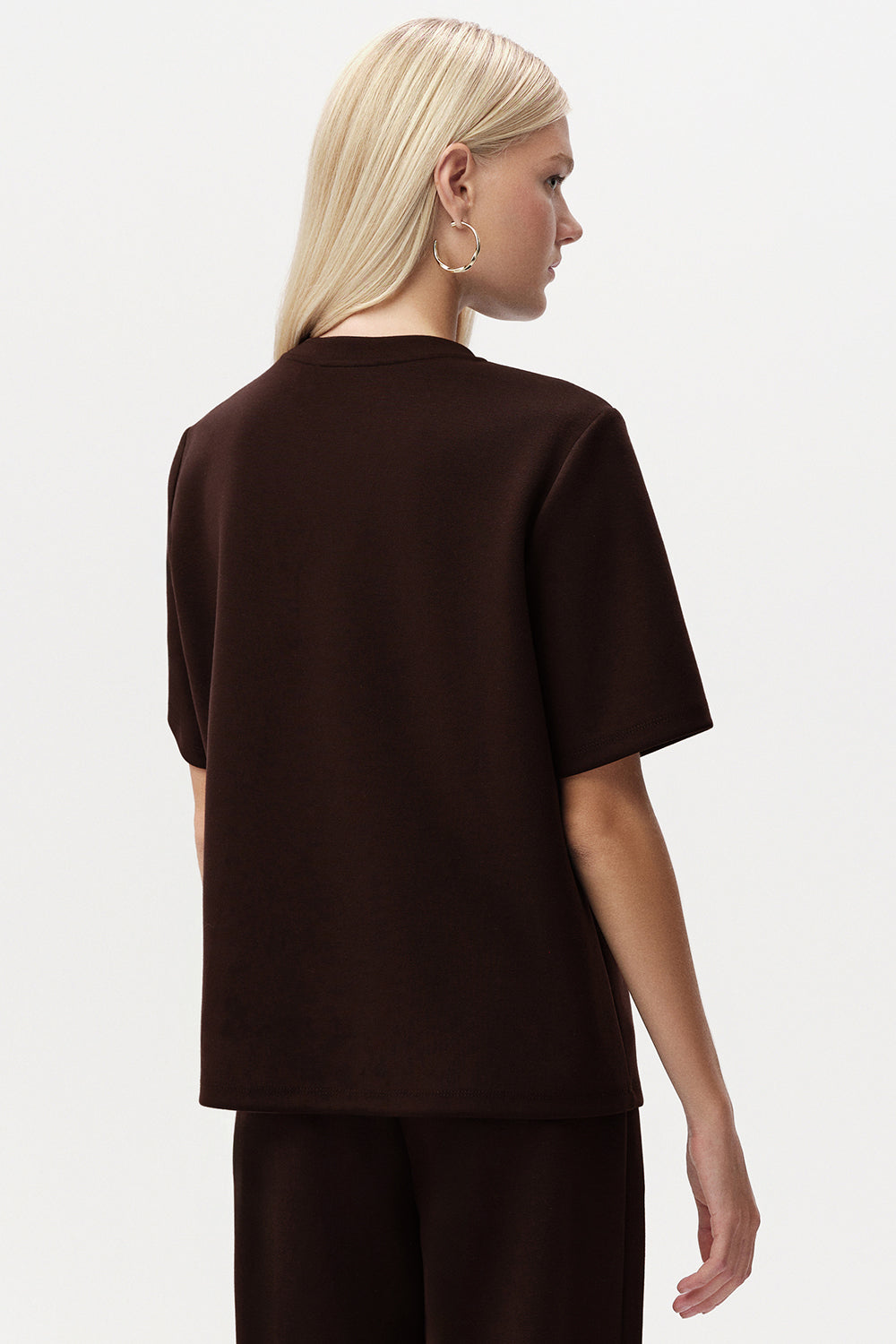 Taş Detaylı Bisiklet Yaka Kısa Kollu T-Shirt