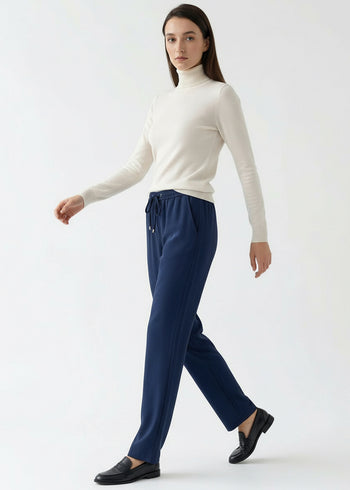 Lastikli Bel Bağcıklı Regular Pantolon