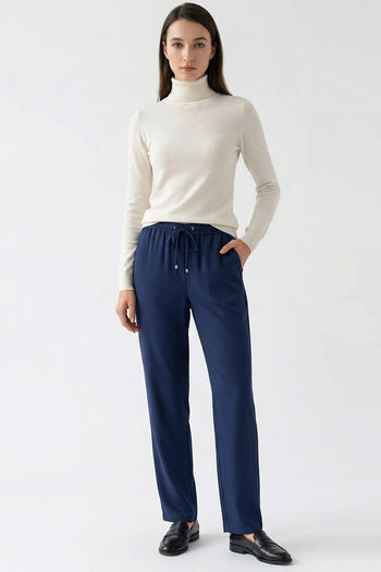 Lastikli Bel Bağcıklı Regular Pantolon