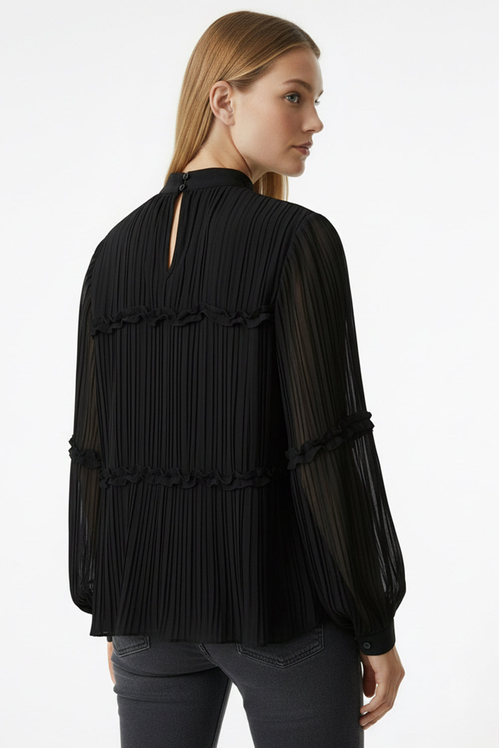 Pilise Detaylı Regular Bluz