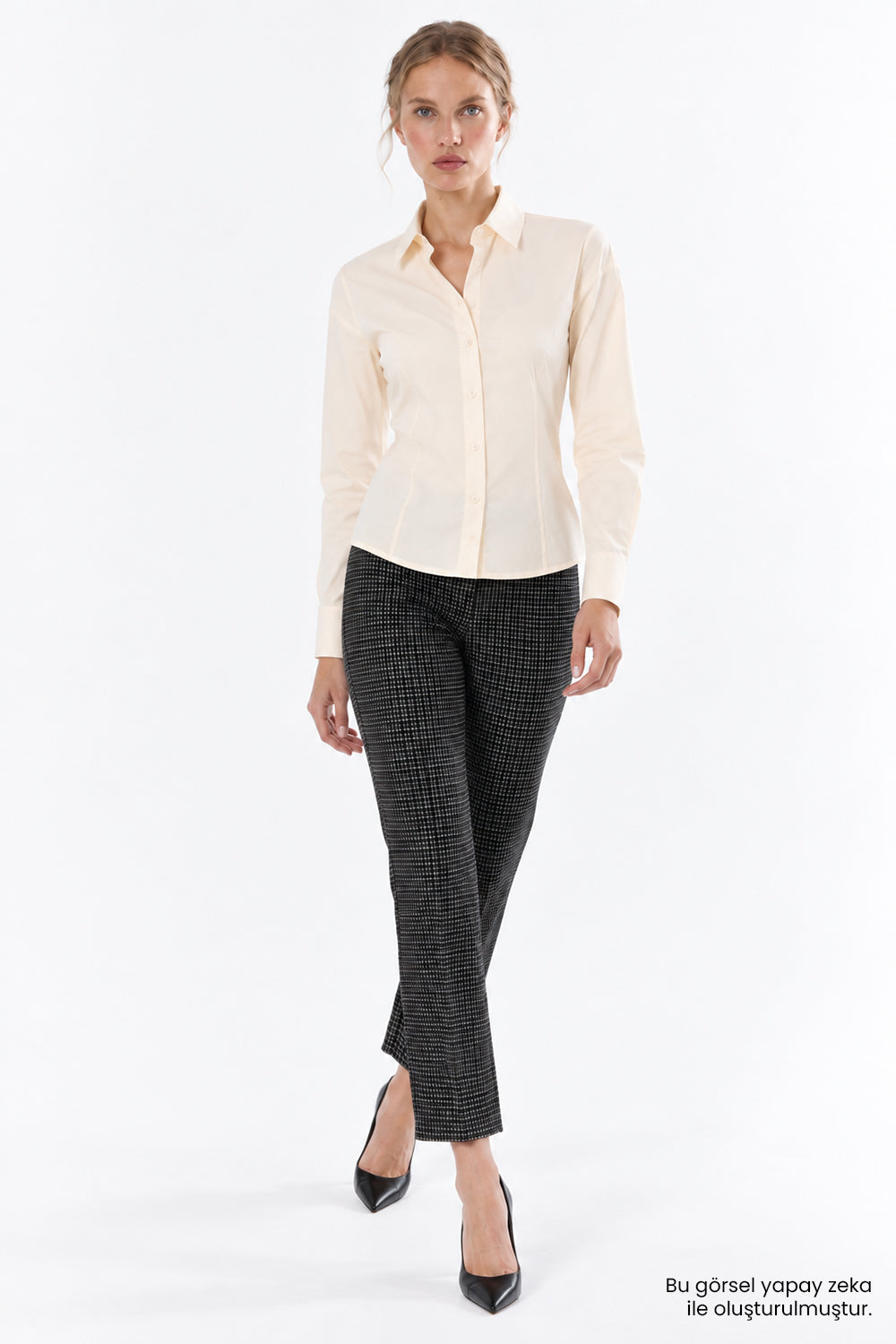 Arkası Lastikli Dar Paça Slim Fit Pantolon