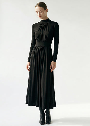 Balıkçı Yaka Uzun Kollu Midi Örme Regular Elbise