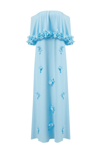 Kayık Yaka Uzun Boy Elbise