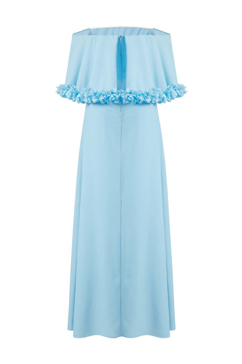 Kayık Yaka Uzun Boy Elbise