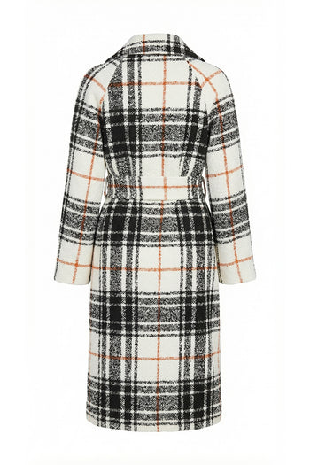 Kuşaklı Kruvaze Cepli Midi Regular Dokuma Kaban