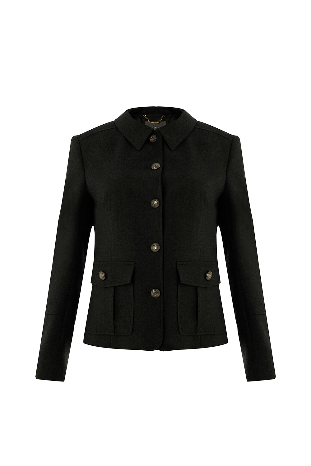 Kapak Cepli Astarlı Slim Fit Gri Ceket