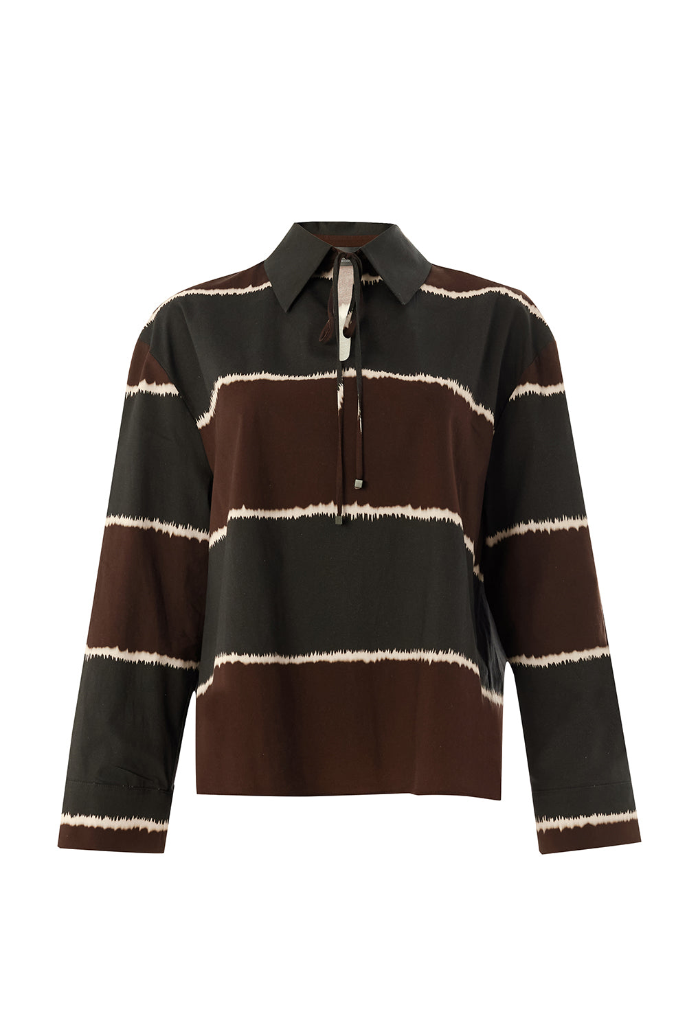 Gömlek Yaka Uzun Kollu Çok Renkli Bluz