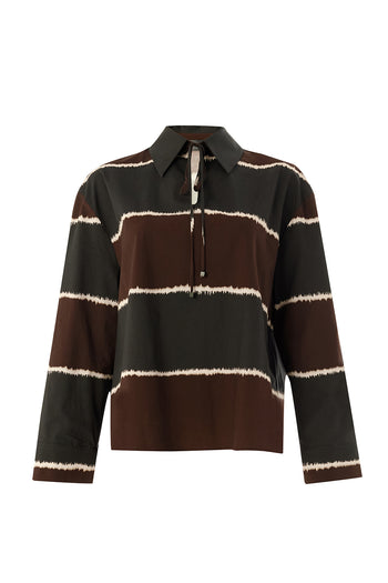 Gömlek Yaka Uzun Kollu Çok Renkli Bluz