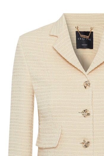 Kruvaze Cepli Regular Fit Ekru Ceket