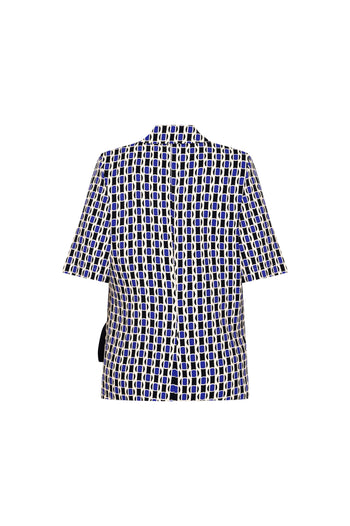 Çift Sabit Kemer Kapama Detaylı Regular Fit Desenli Gömlek