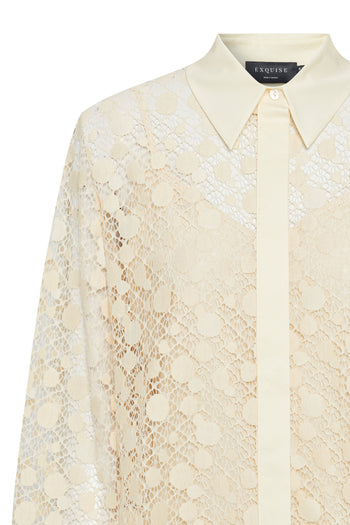 Pamuklu Dantelli Regular Gömlek