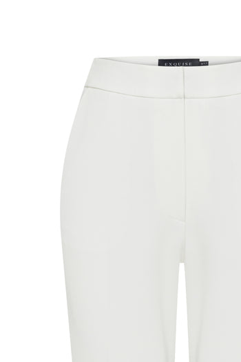 Yüksek Bel Geniş Paçalı Beyaz Pantolon