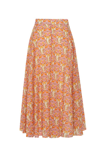 Çiçek Desenli Midi Boy Etek