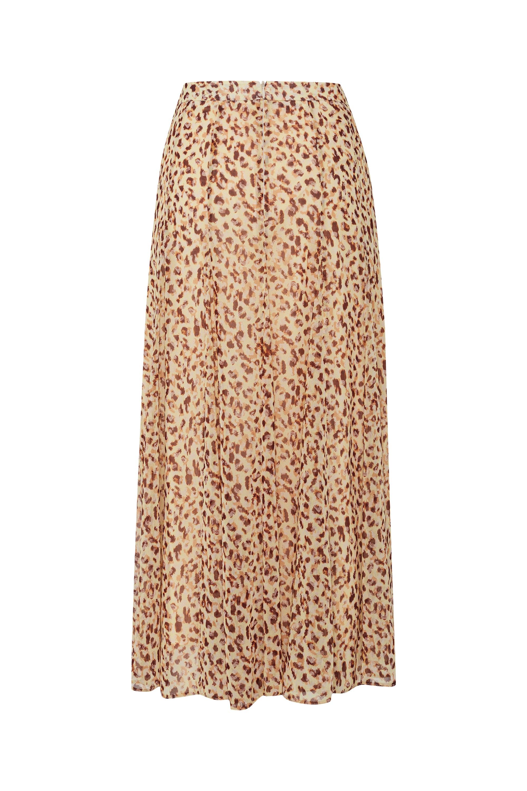 Bele Oturan Etekleri Kloş Desenli Midi Boy Şifon Etek