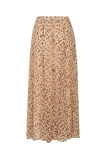 Bele Oturan Etekleri Kloş Desenli Midi Boy Şifon Etek