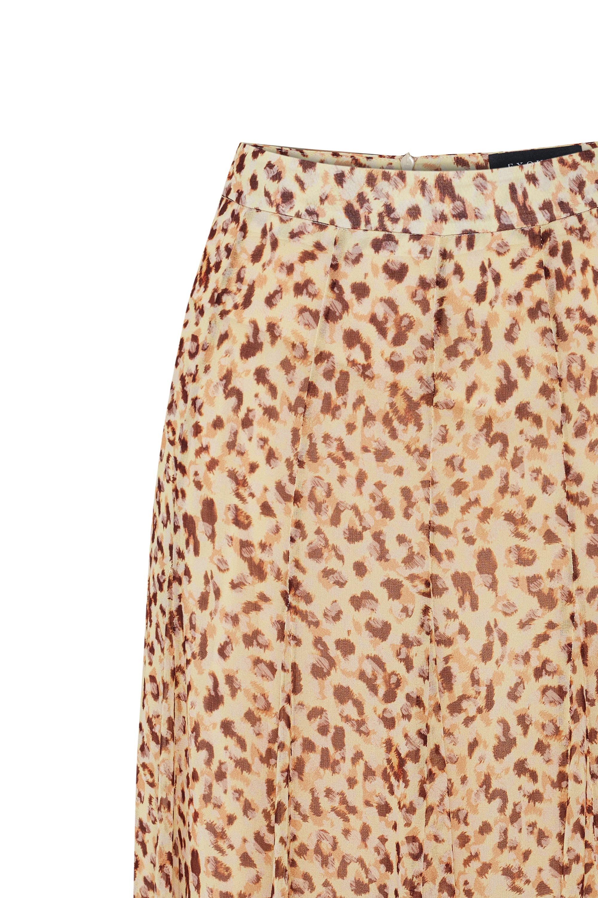 Bele Oturan Etekleri Kloş Desenli Midi Boy Şifon Etek