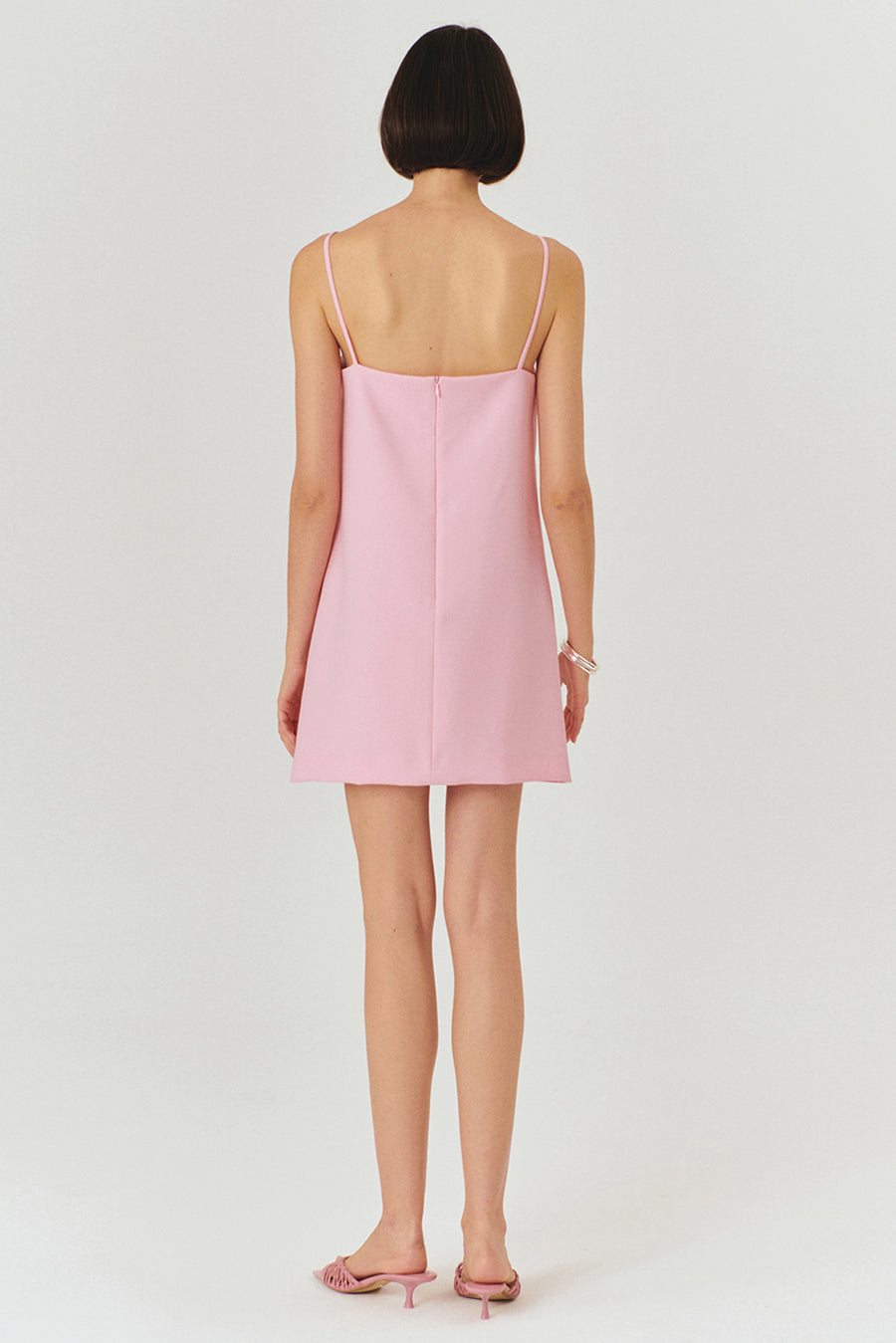 Pembe Askılı Mini Elbise