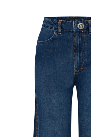 Yüksek Bel Flare Denim Pantolon