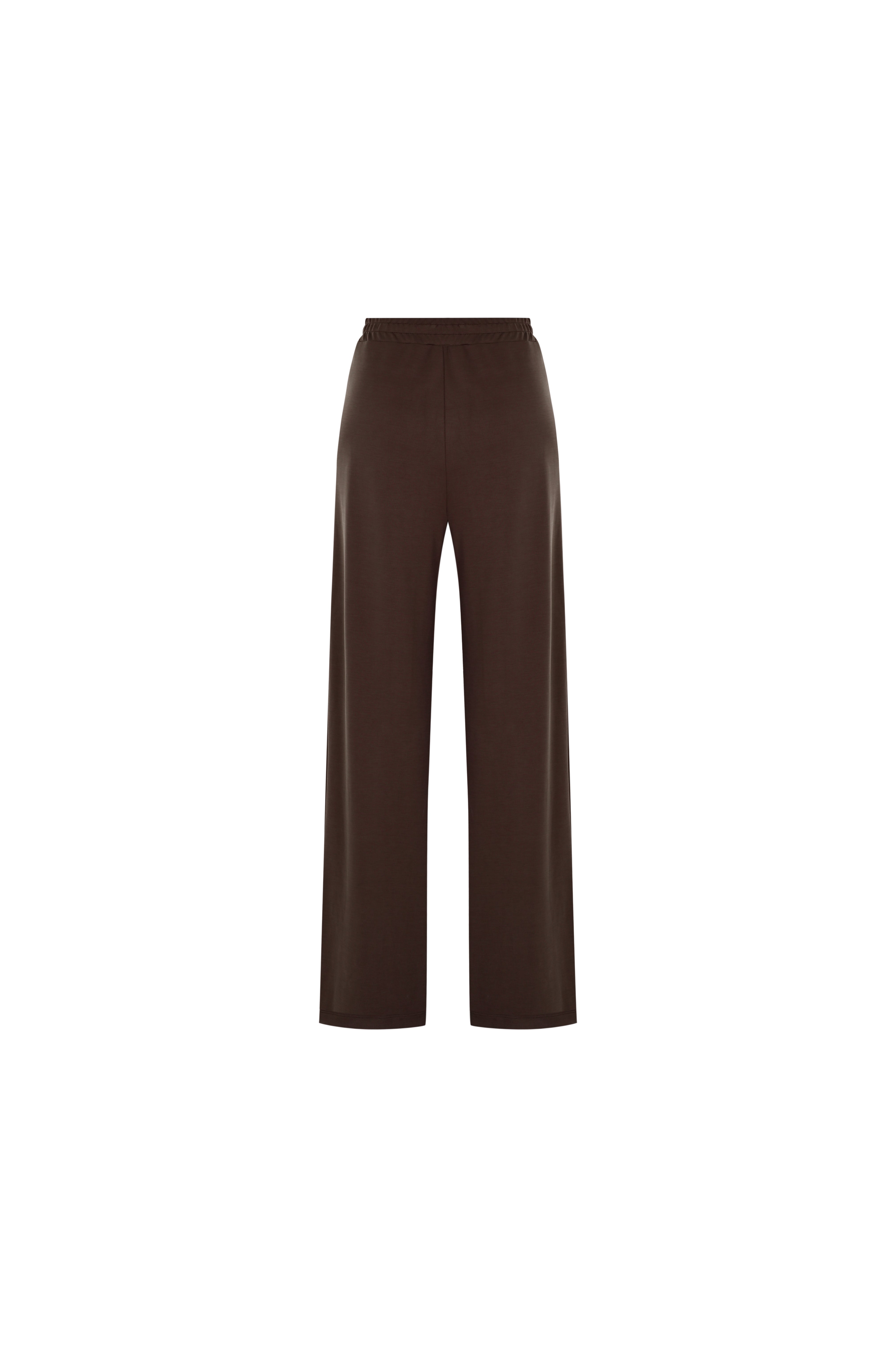 Beli Lastikli Yüksek Bel Rahat Kesim Modal Karışımlı Örme Pantolon