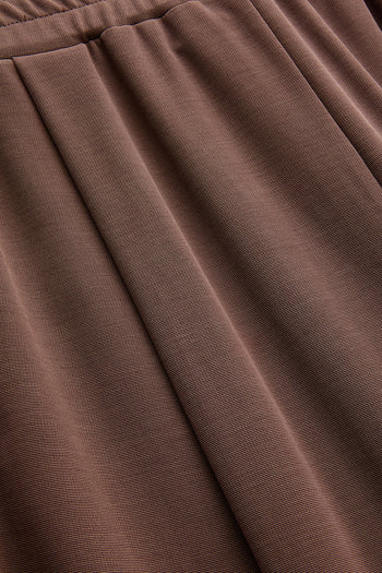 Beli Lastikli Yüksek Bel Rahat Kesim Modal Karışımlı Örme Pantolon