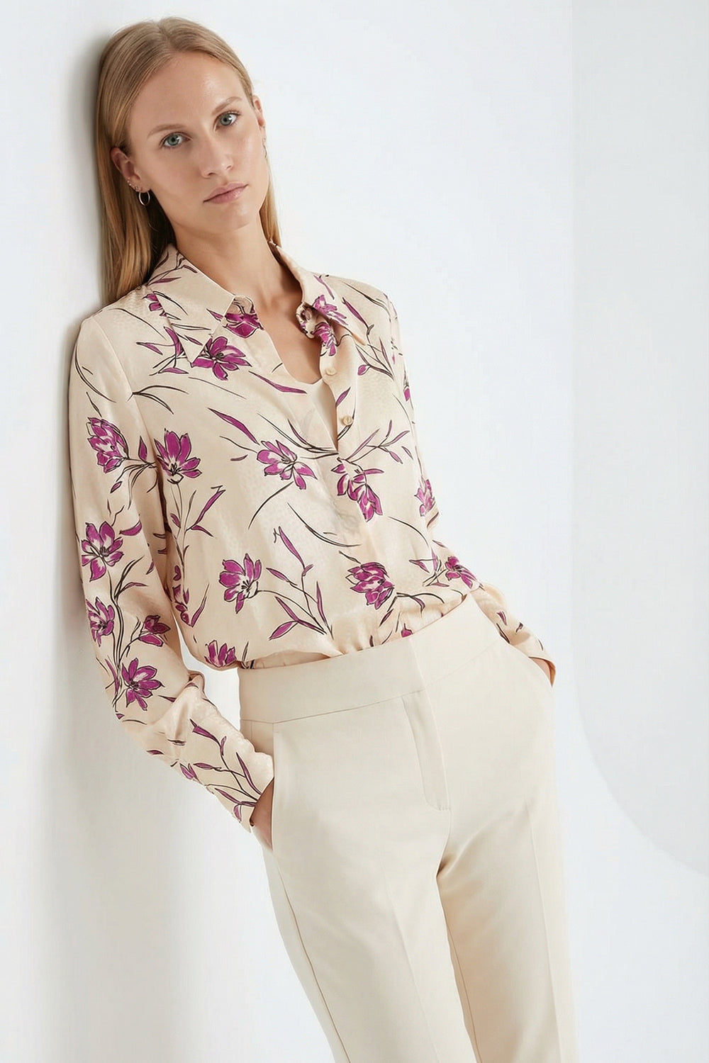 Çiçekli Uzun Gömlek