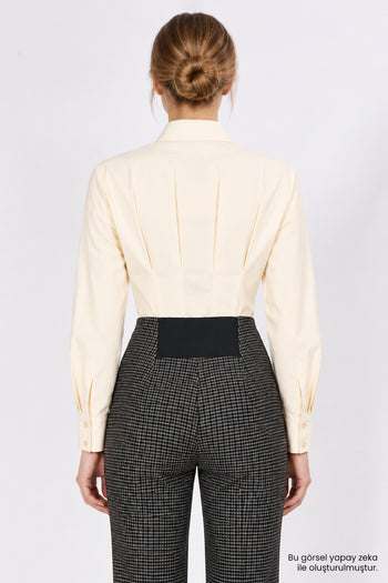Arkası Lastikli Dar Paça Slim Fit Çok Renkli Pantolon