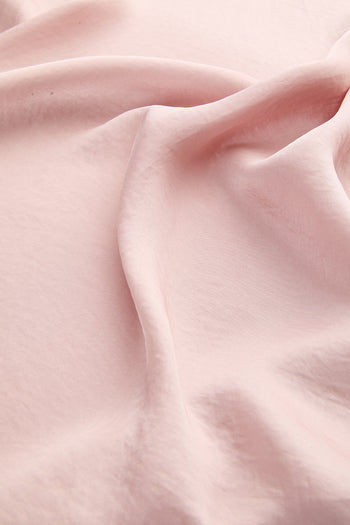 Saten Yüzeyli Arkası Lastikli Midi Regular Pembe Etek