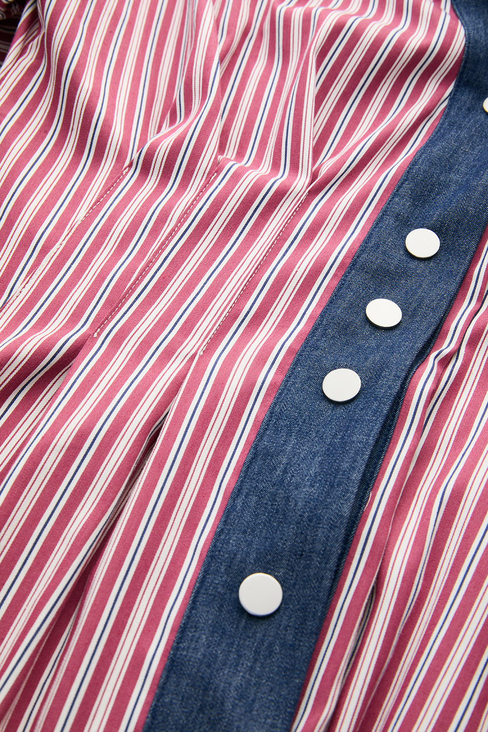 Denim Garni Reglan Kol Pileli Regular Midi Elbise