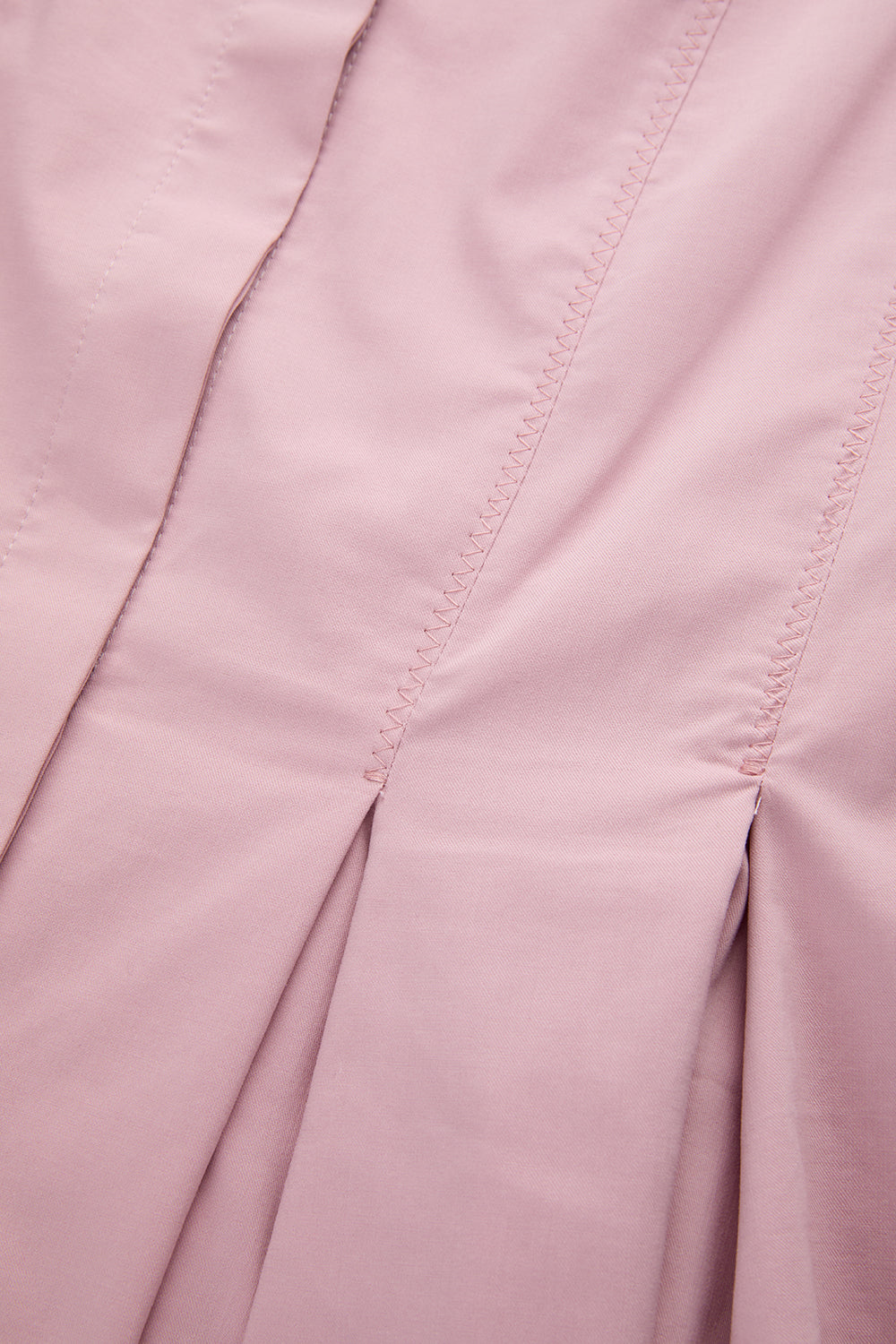 Bele Oturan Pileli Uzun Kollu Slim Fit Pembe Gömlek