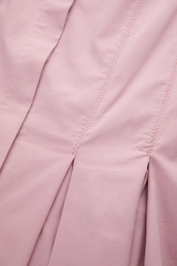 Bele Oturan Pileli Uzun Kollu Slim Fit Pembe Gömlek
