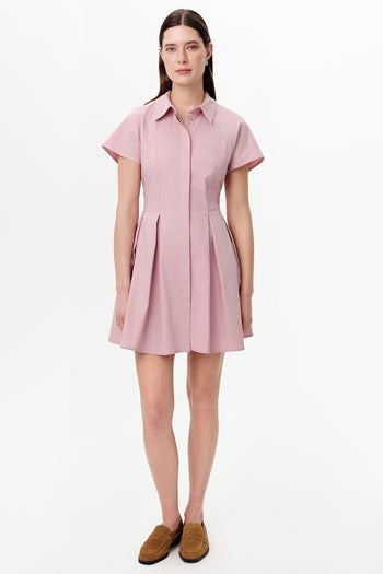 Reglan Kol Pileli Mini Regular Pembe Elbise
