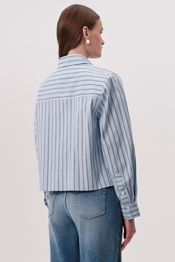 Gömlek Yaka Yanları Yırtmaçlı Çizgili Regular Çok Renkli Gömlek