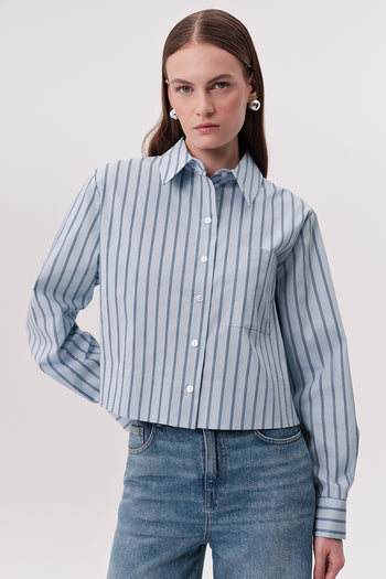 Gömlek Yaka Yanları Yırtmaçlı Çizgili Regular Çok Renkli Gömlek