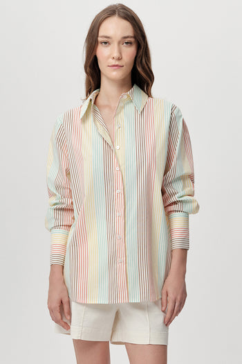 Gömlek Yaka Manşetli Uzun Kollu Regular Çok Renkli Gömlek