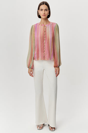 Uzun Kollu Bisiklet Yaka Düğmeli Regular Çok Renkli Gömlek