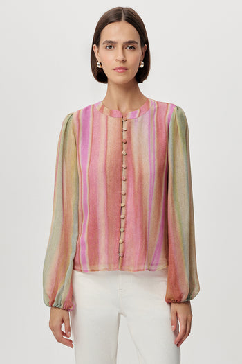 Uzun Kollu Bisiklet Yaka Düğmeli Regular Çok Renkli Gömlek