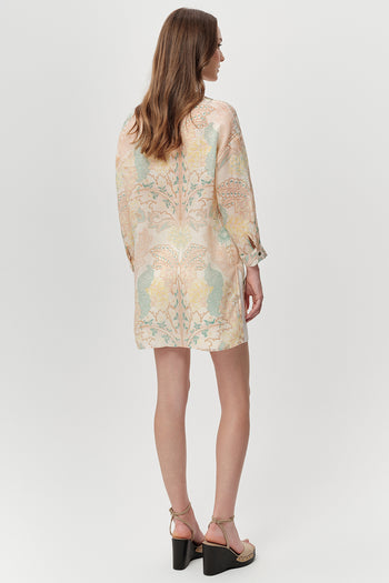 Gömlek Yaka Uzun Kollu Cepli Rami Keten Regular Çok Renkli Gömlek