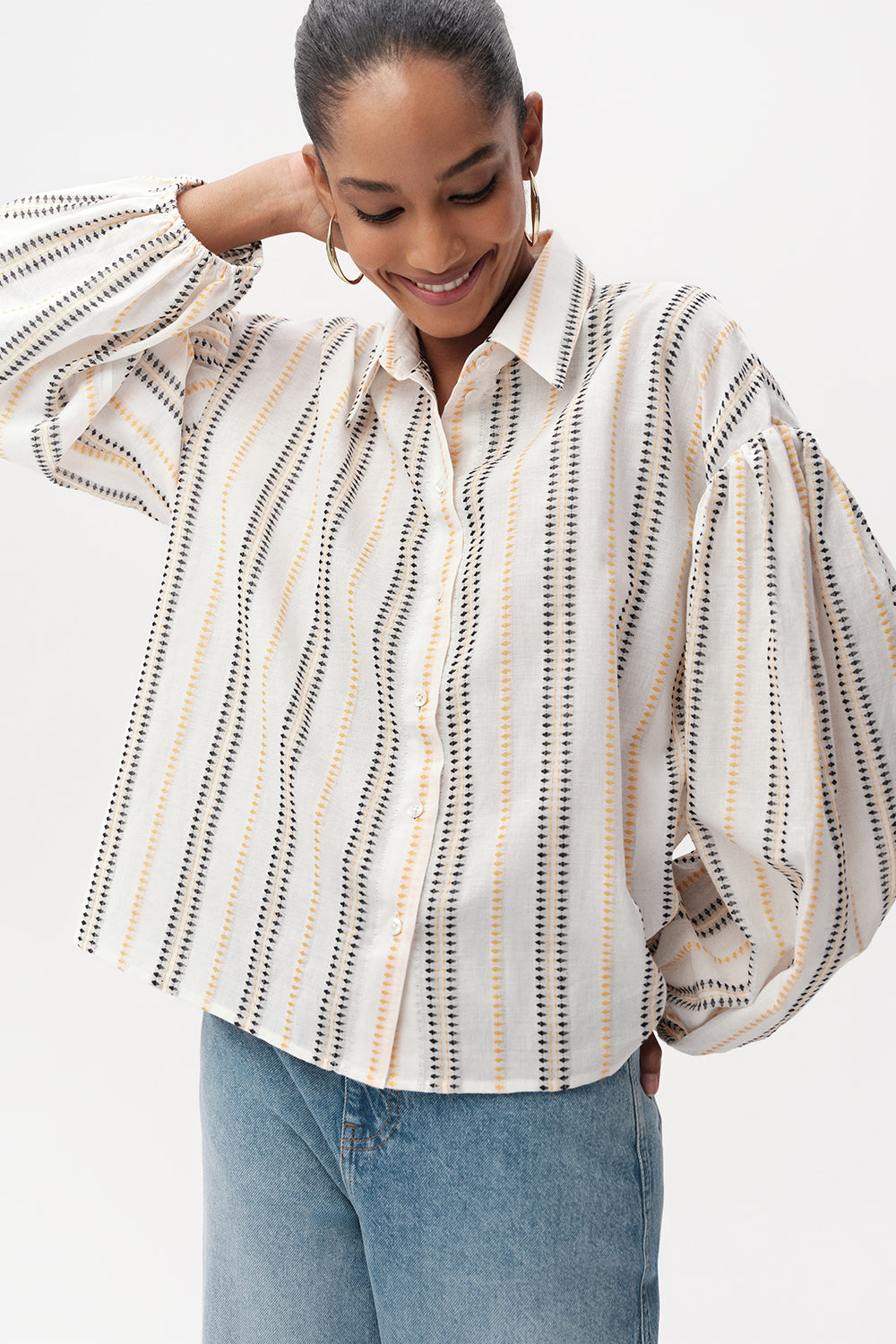 Gömlek Yaka Uzun Kollu Düğmeli Regular Çok Renkli Gömlek