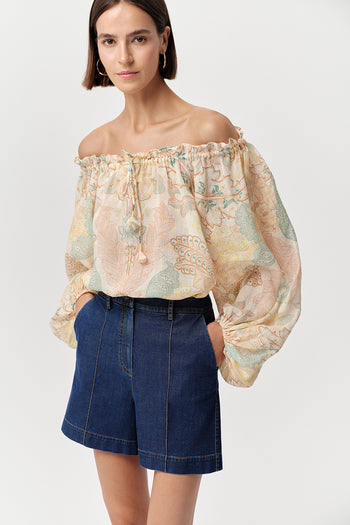 Cepli Fermuar Kapamalı Regular Denim Mini İndigo Şort