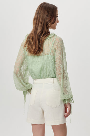 Cepli Fermuar Kapamalı Regular Denim Mini Ekru Şort