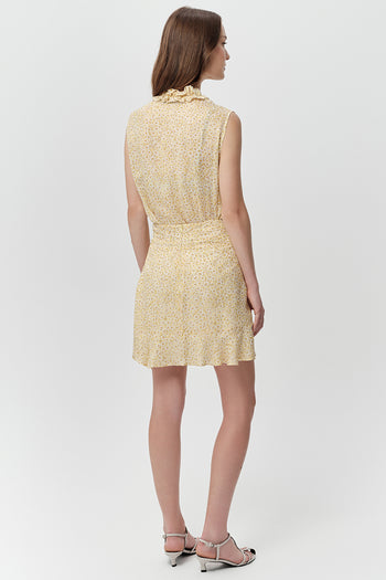 Fermuarlı Fırfırlı Asimetrik Astarlı Regular Mini Çok Renkli Etek