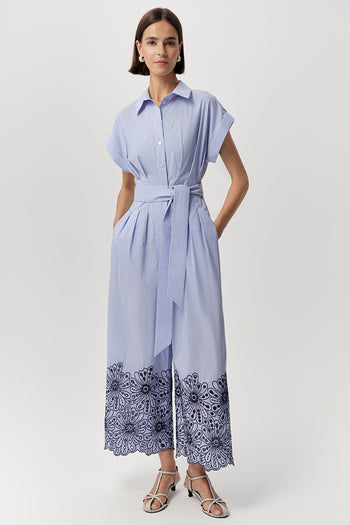 Kısa Kollu Düğmeli Beli Kuşaklı Cepli Regular Çok Renkli Tulum