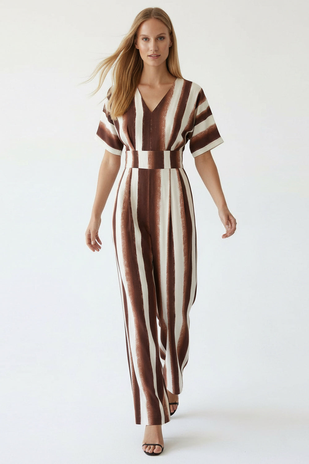 Bağlama Detaylı Çizgili Tulum