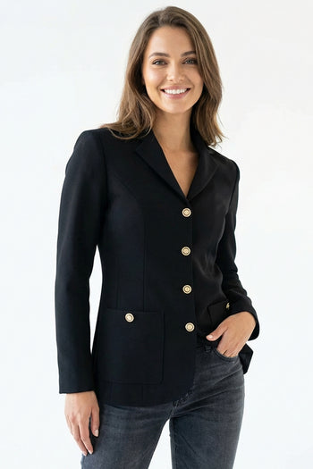 Gold Düğmeli Uzun Kollu Regular Dokuma Blazer Ceket