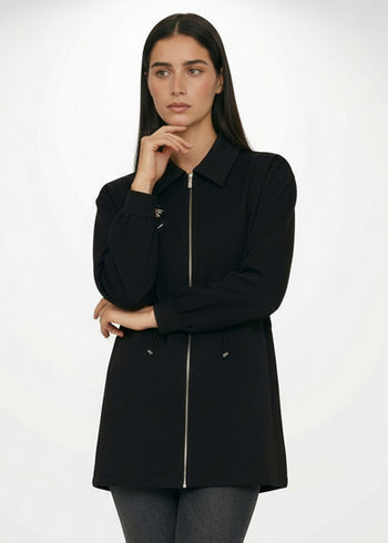 Beli Bağcıklı Örme İşlemeli Sweatshirt