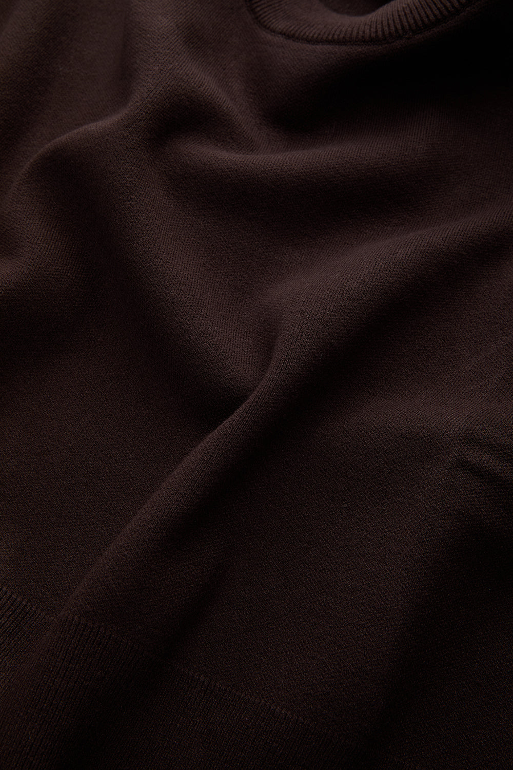 Bisiklet Yaka Uzun Kollu Ribanalı Kahverengi Sweatshirt